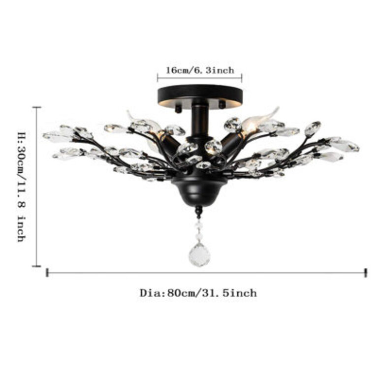 Jamei 5 - Light 315 Dimmable Crystal Semi Flush Mount