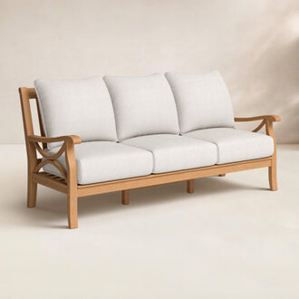 Brunswick 755 Wide Teak Patio Sofa with Cushions