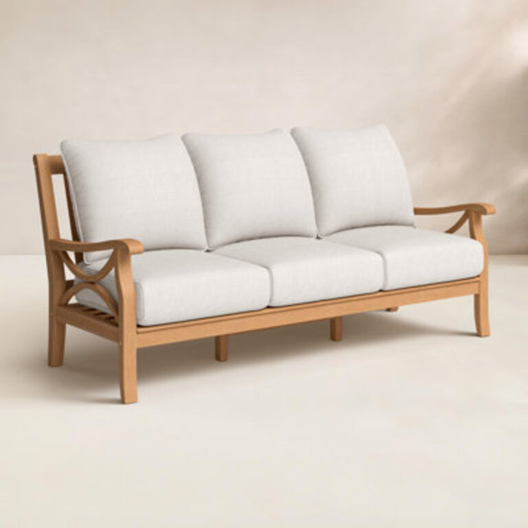 Brunswick 755 Wide Teak Patio Sofa with Cushions