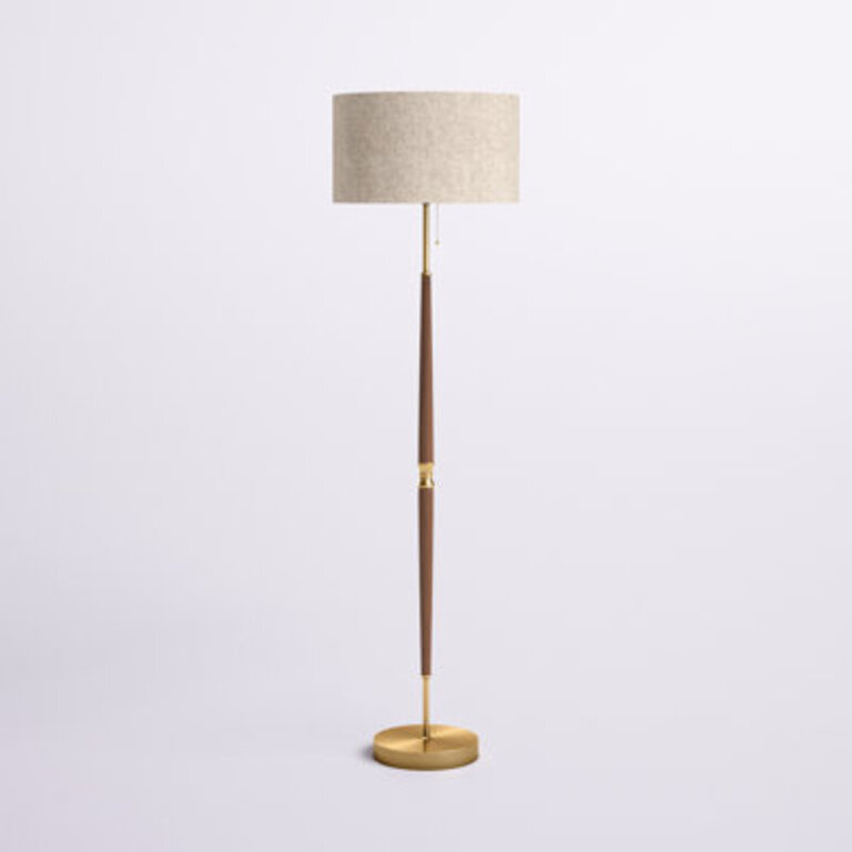 Salcido Electroplated Traditional Solid Wood Floor Lamp