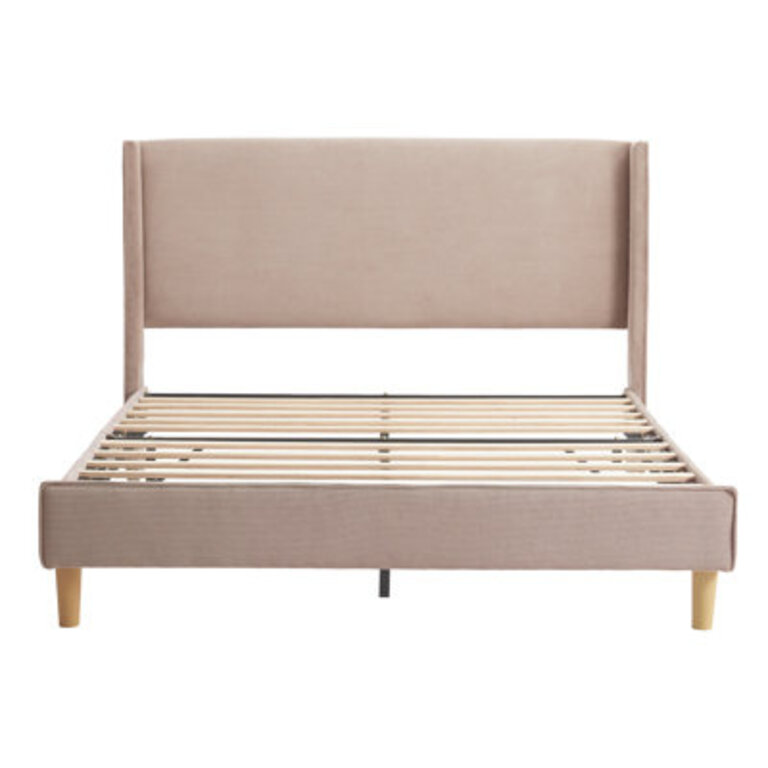Luxury Modern Wingback Corduroy Upholstered Bed