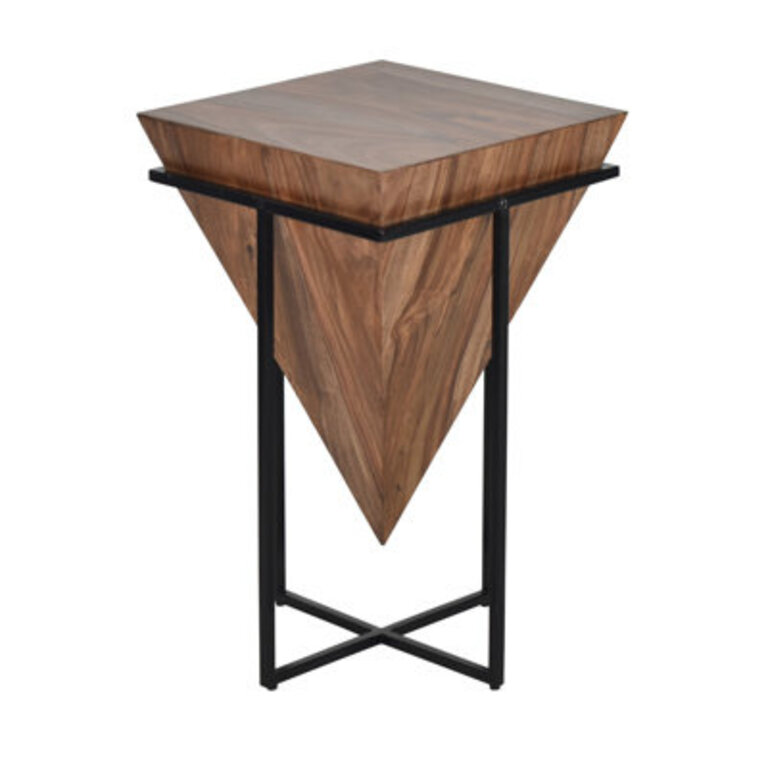 Gupton Solid Wood Cross Legs End Table