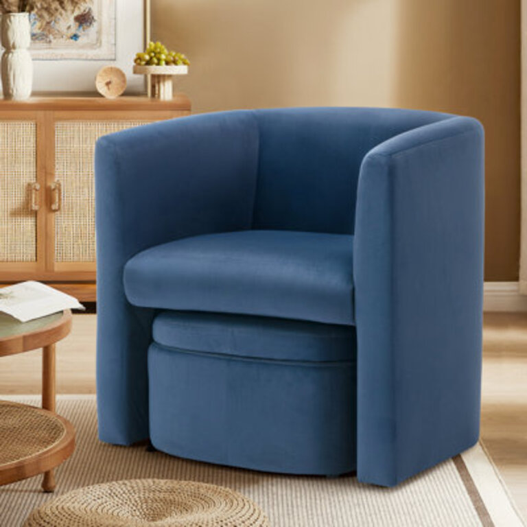 Braedin Upholstered Accent Chair  Storable Ottoman No Assembly Required