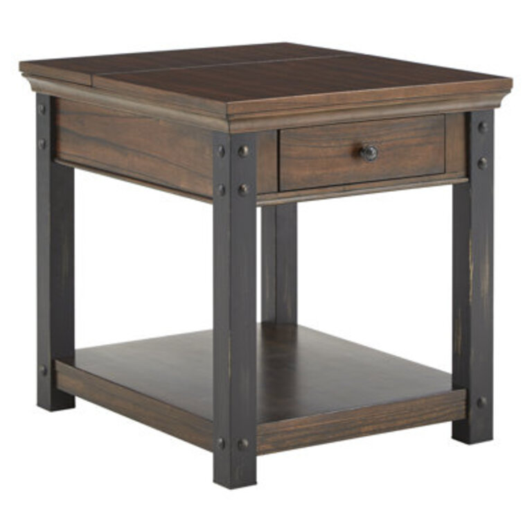 Kennemer End Table with Storage and Built-In Outlets