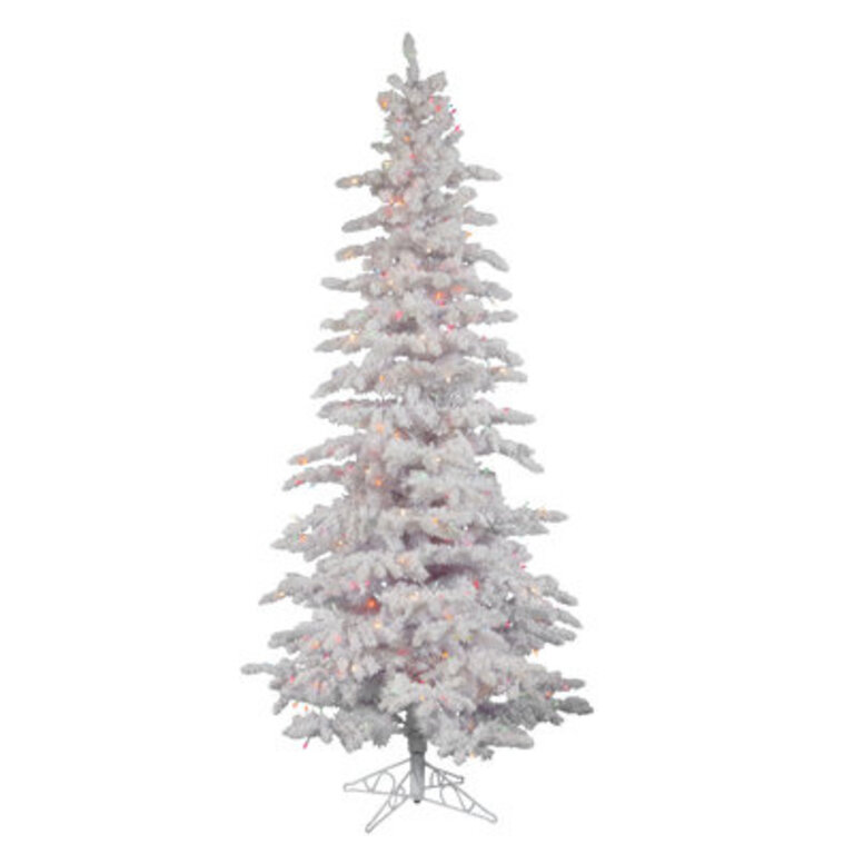 10 White Spruce Trees Artificial Christmas Tree with 605 LED Multi-Colored Lights with Stand