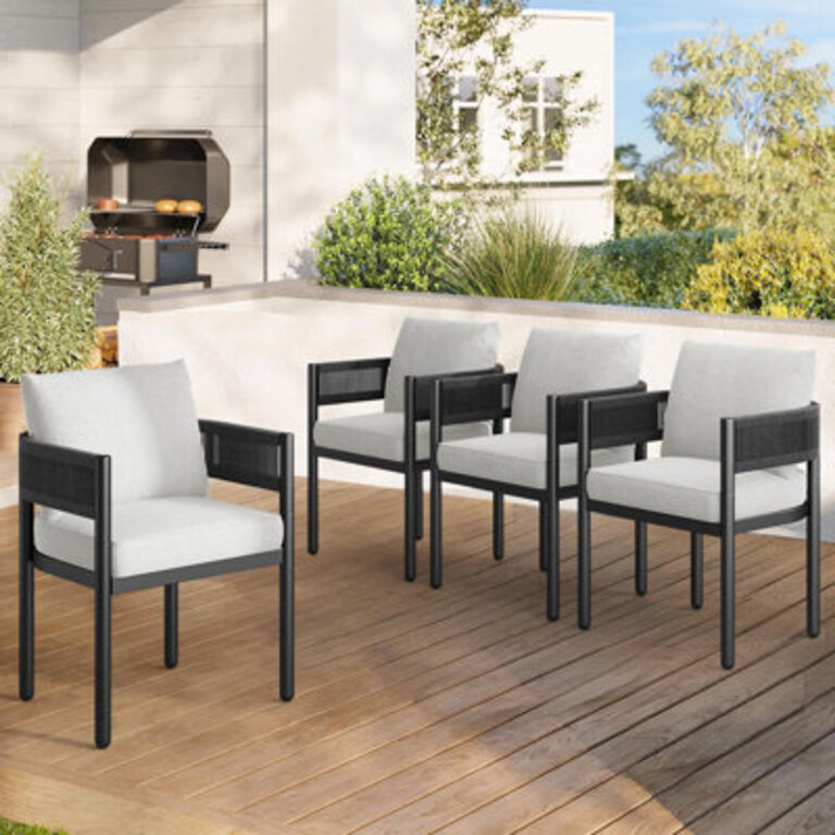 Alexandria Outdoor Dining Chairs With Cushions Set Of 4