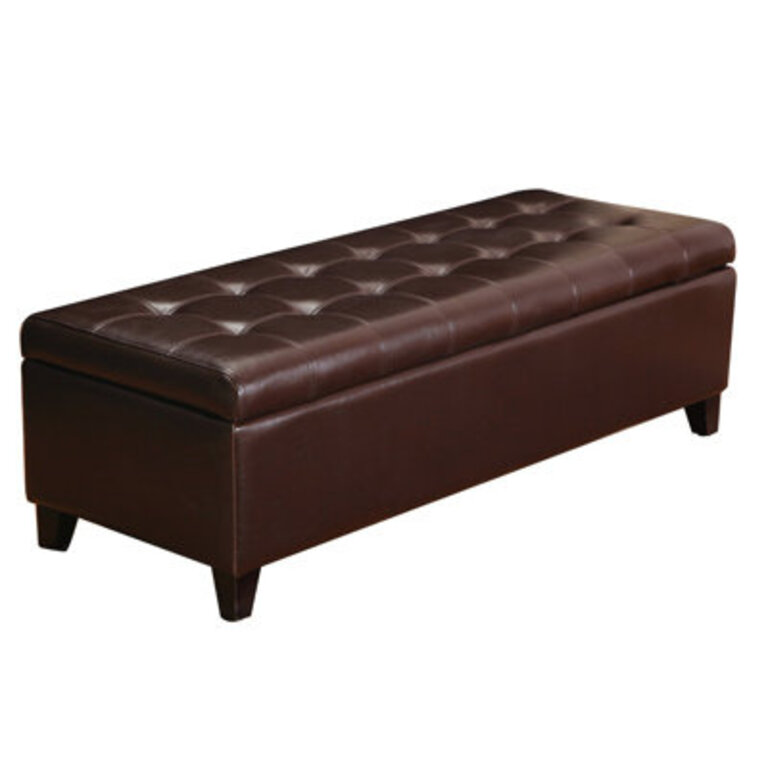 Loggins Faux Leather Storage Bench