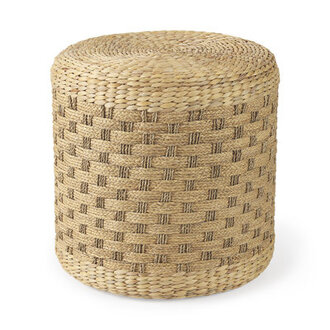 Whitfield 177 Wide Round Geometric Pouf Ottoman