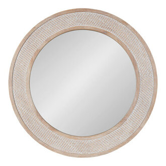Yalina Framed Wall Mirror 28 Diameter Natural