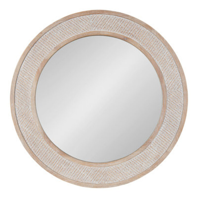 Yalina Framed Wall Mirror 28 Diameter Natural