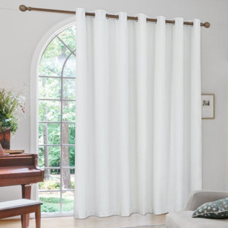 Linen Textured 100 Blackout Grommet Sliding Patio Door Curtain Panel