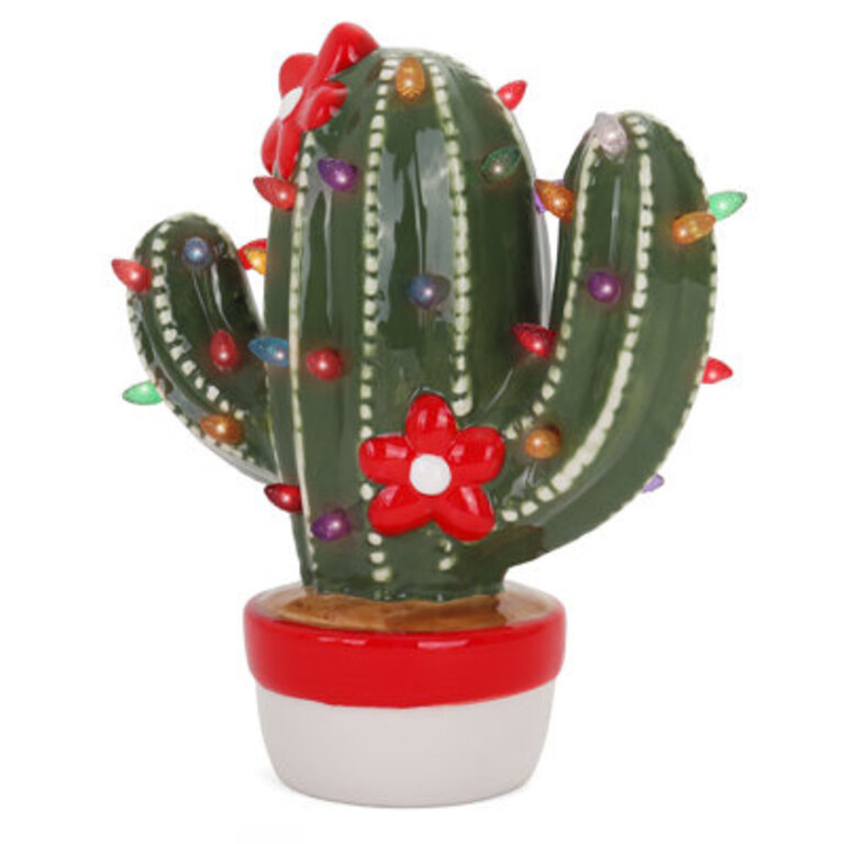 Ceramic Cactus Christmas Tree - Desk Christmas Tree - Miniature Christmas Tree