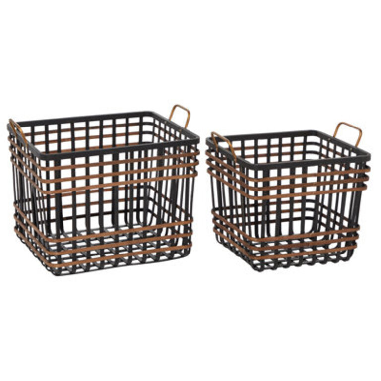 Edney 2 Piece Metal Basket Set