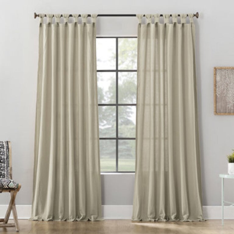 Archaeo Sarro Washed Cotton Semi-Sheer Tab Top Curtain Panel