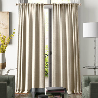 Modern Knotted Velvet Solid Room Darkening Rod Pocket Curtain Panels