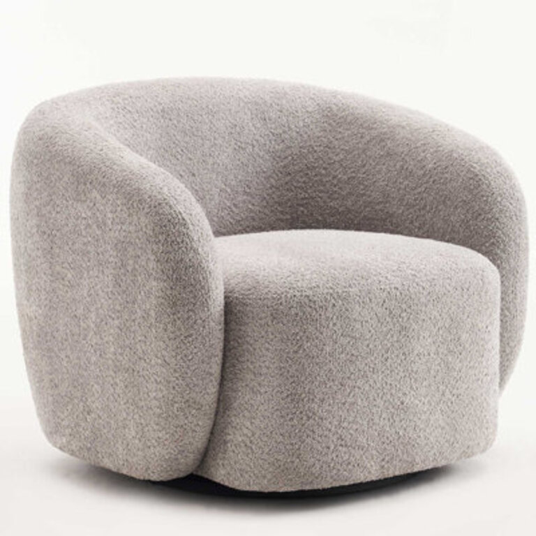 Munehito Upholstered Swivel Barrel Chair