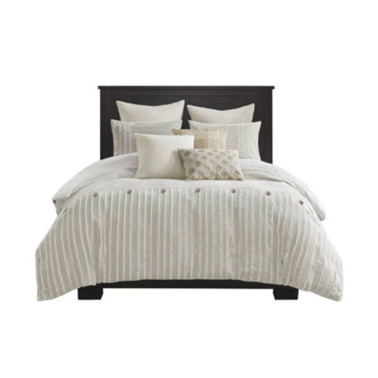 Madison Park Signature Essence Oversized Cotton Clipped Jacquard Comforter Set