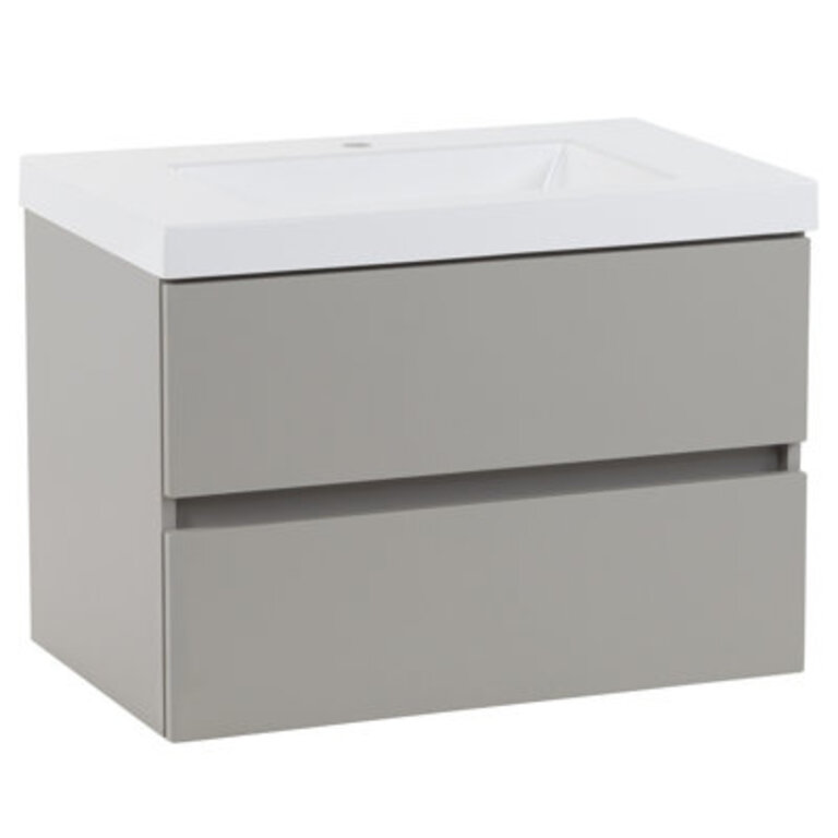 305 Wall-Mounted Single Bathroom Vanity With Cultured Marble Top