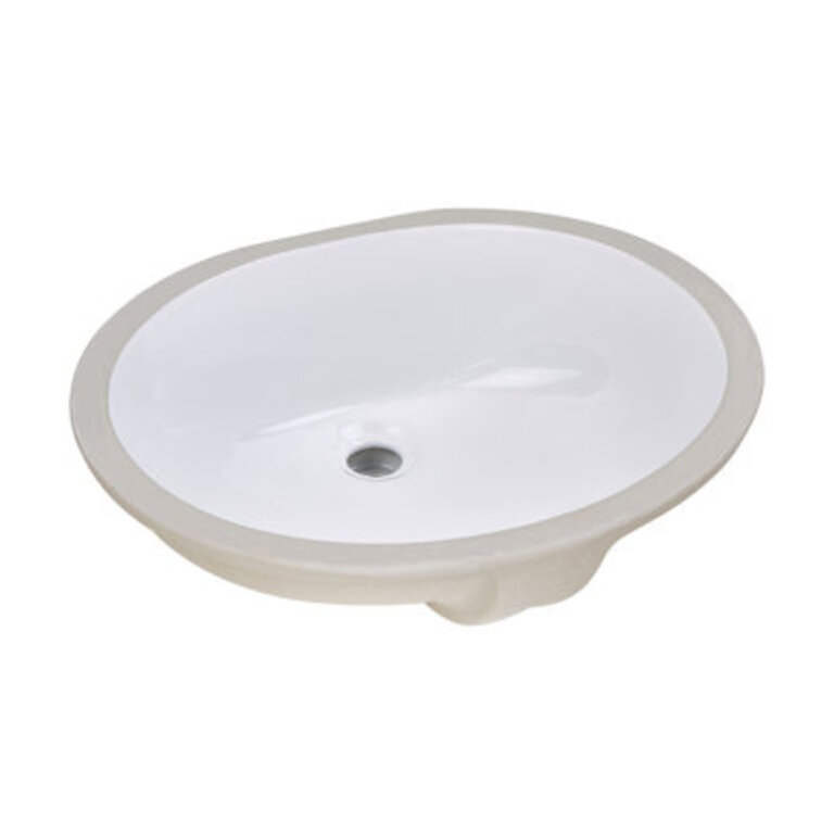 Wells Sinkware Rhythm Series 14 Ceramic Oval Bathroom Sink with Overflow
