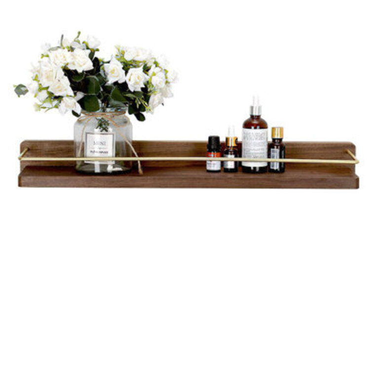 Dandre Modern Brass Wooden Shelf