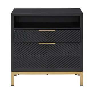 Leshia 2 - Drawer Nightstand in Black