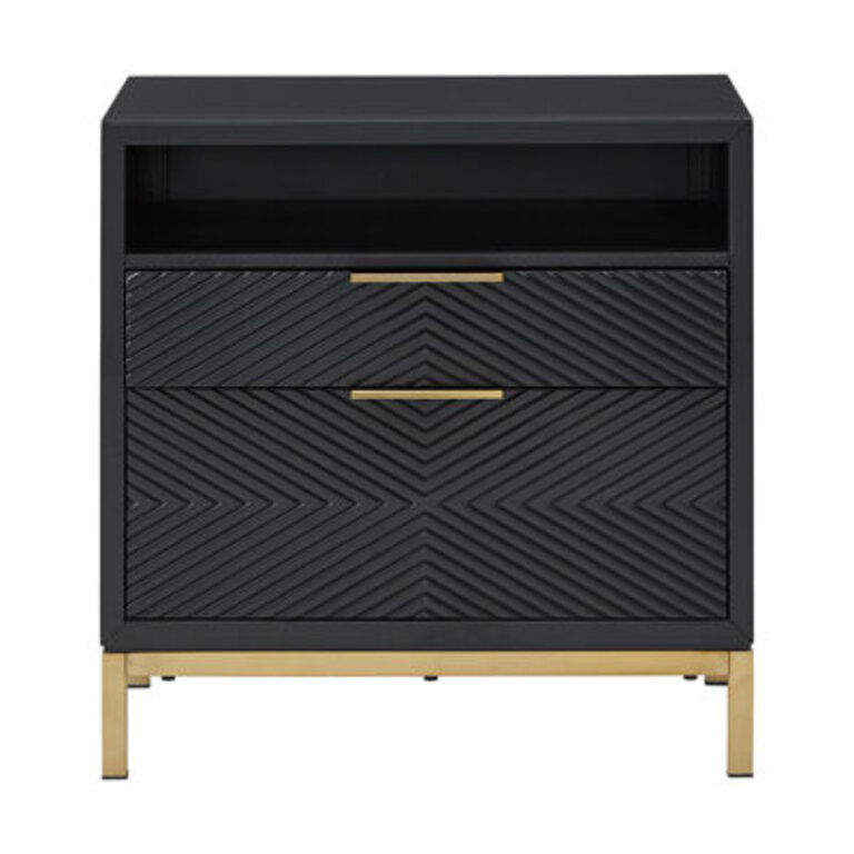 Leshia 2 - Drawer Nightstand in Black