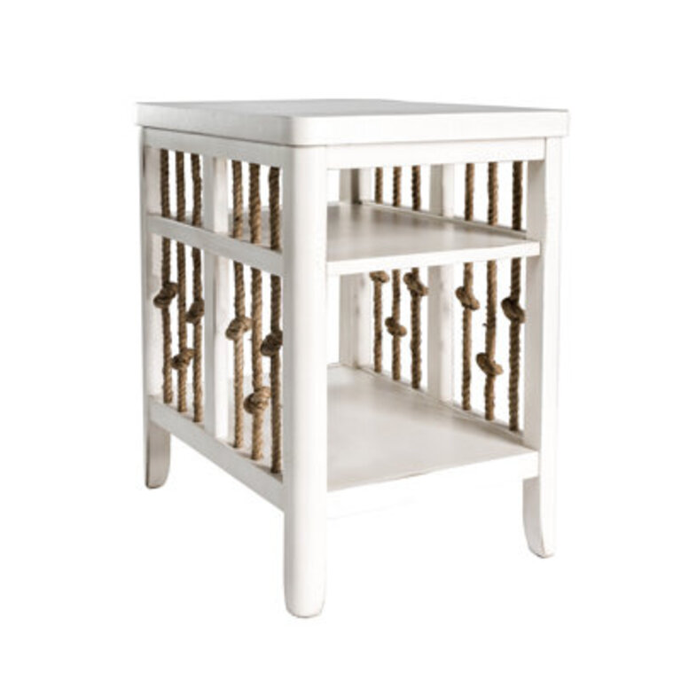 Alvon End Table w Knotted Rope Panels