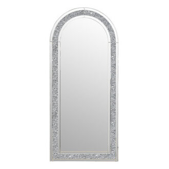 Casmer 315 W Large Glass Arch Full Length Mirror with Crush Diamond