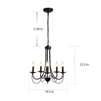 Schooley 5 - Light Dimmable Chandelier