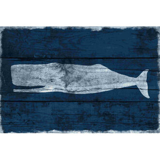Distressed Whale Navy  Painting Print