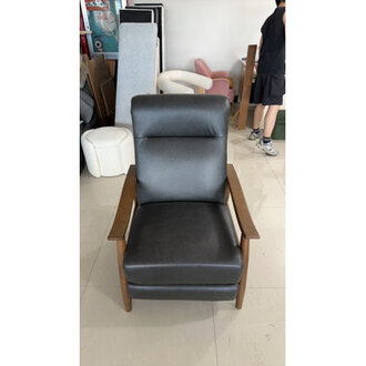 Walnut Leather Push-Back Recliner-Arm