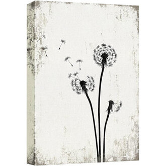 Dandelion Whimsy Minimalist Neutral Vintage Living Room Picture Framed Canvas Print Large Wall Art