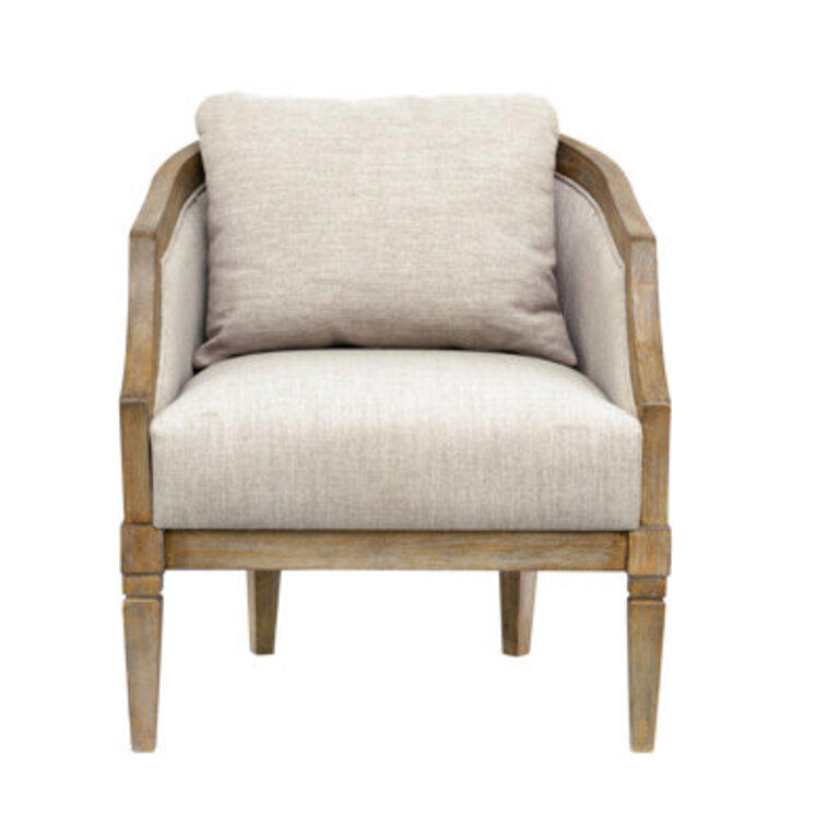 Martha Stewart Whitney Curved Solid Wood Upholstered Armchair