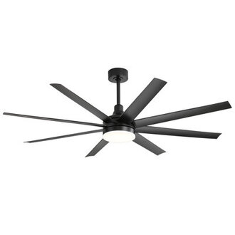 Jamii-Leigh 657284 inch Large IndoorCovered Outdoor Modern Ceiling Fan with Led Lights and Remote 6-Speed Reversible Quiet DC Motor Timer 8-ABS-Blade