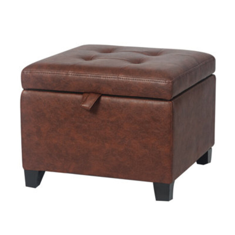 Jaaden Faux Leather Ottoman