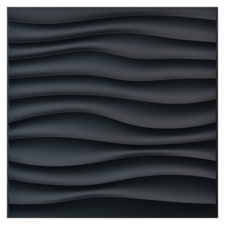 Yacoubou 197 x 197 PVC Wall Paneling3D Wall Panels in Wave Design32sqftSet of 12