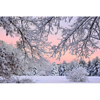 Colorful Sky With Snowfall