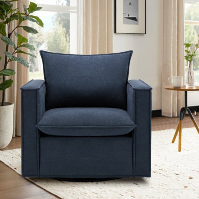 Louretha 34 Wide Fabric Upholstered Swivel Armchair
