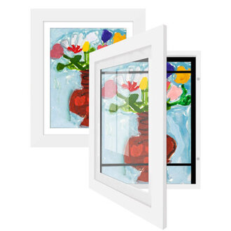 Wiedeman Kids Art Frame 10 x 125 with 85 x 11 Mat - Composite Wood with Glass Set of 2