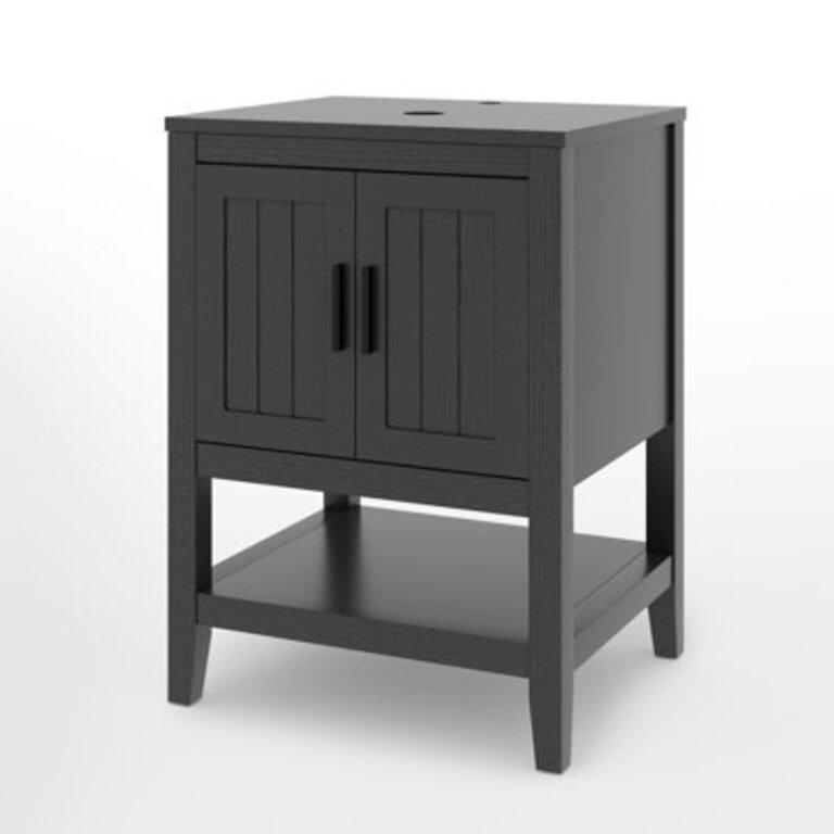 24 Single Bathroom Vanity Set with Vessel Sink Water Saving Faucet and Drain