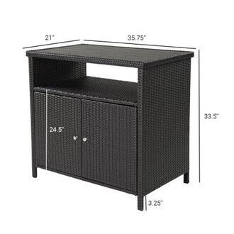 Caetlin Rectangular Metal Outdoor Buffet  Console Table  358 in W 211 in D