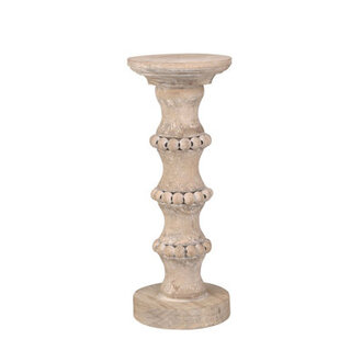 Artisanal Decorative Wood Tabletop Candle Holder