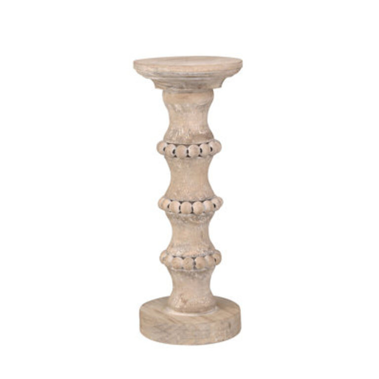 Artisanal Decorative Wood Tabletop Candle Holder