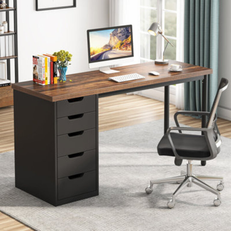Nagore 47 Computer Desk With 5 Drawers