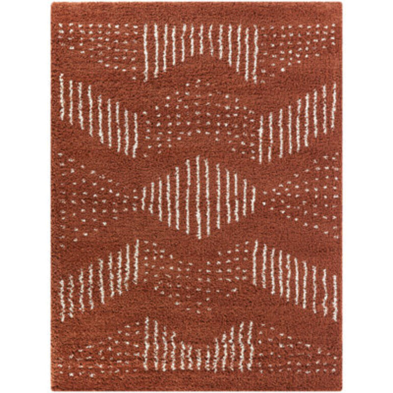 Chevron Burnt OrangeWhite Area Rug