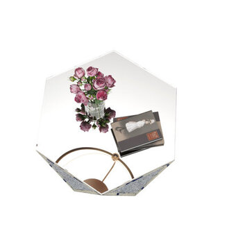 Amla 31 Glass Coffee Table Mirrored Top