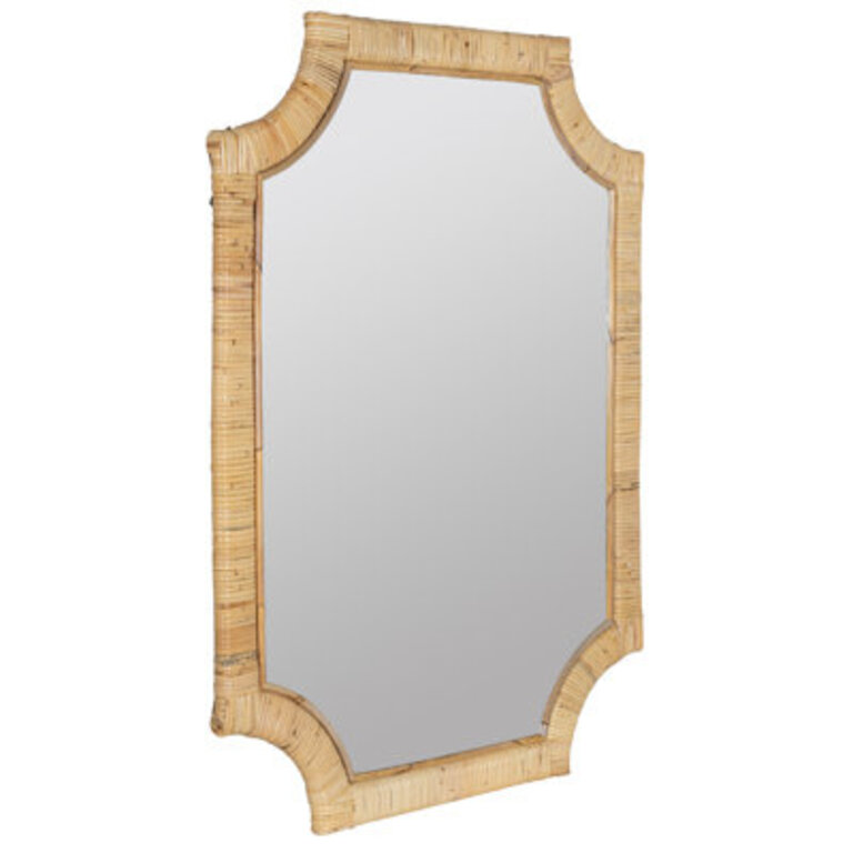 Citrine Rattan Flat Mirror