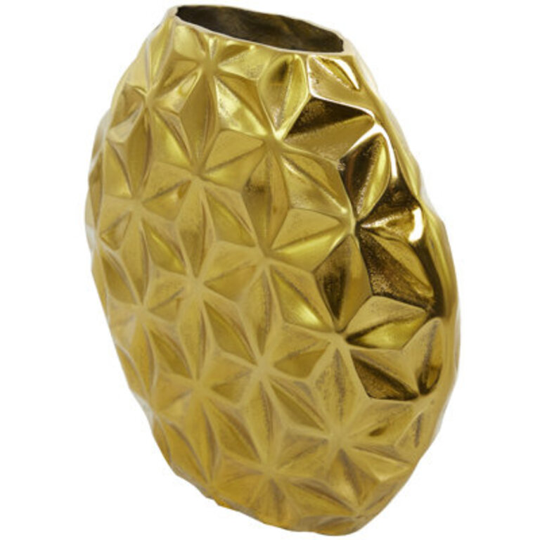 Aluminum Metal Faceted Geometric Decorative Vase