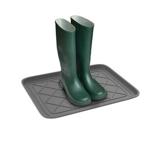 All Weather Boot Tray - Small Water Resistant Plastic Utility Shoe Mat for Indoor and Outdoor Use