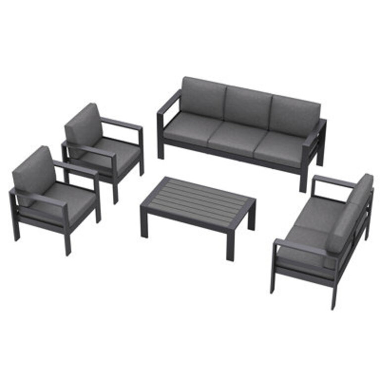 Arnhildur Aluminum 7 - Person 5 Piece Sofa Seating Group with Cushions